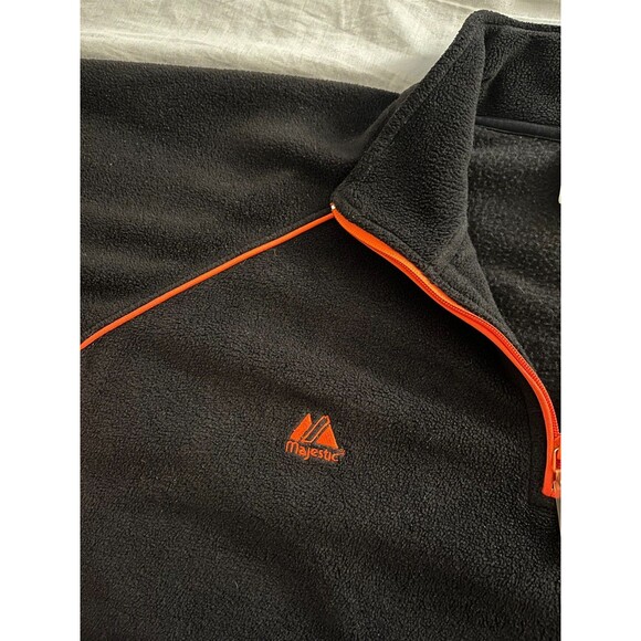 Vintage Majestic MLB New York Mets Size 2/3XL Black Orange Fleece Jacket - Picture 5 of 15